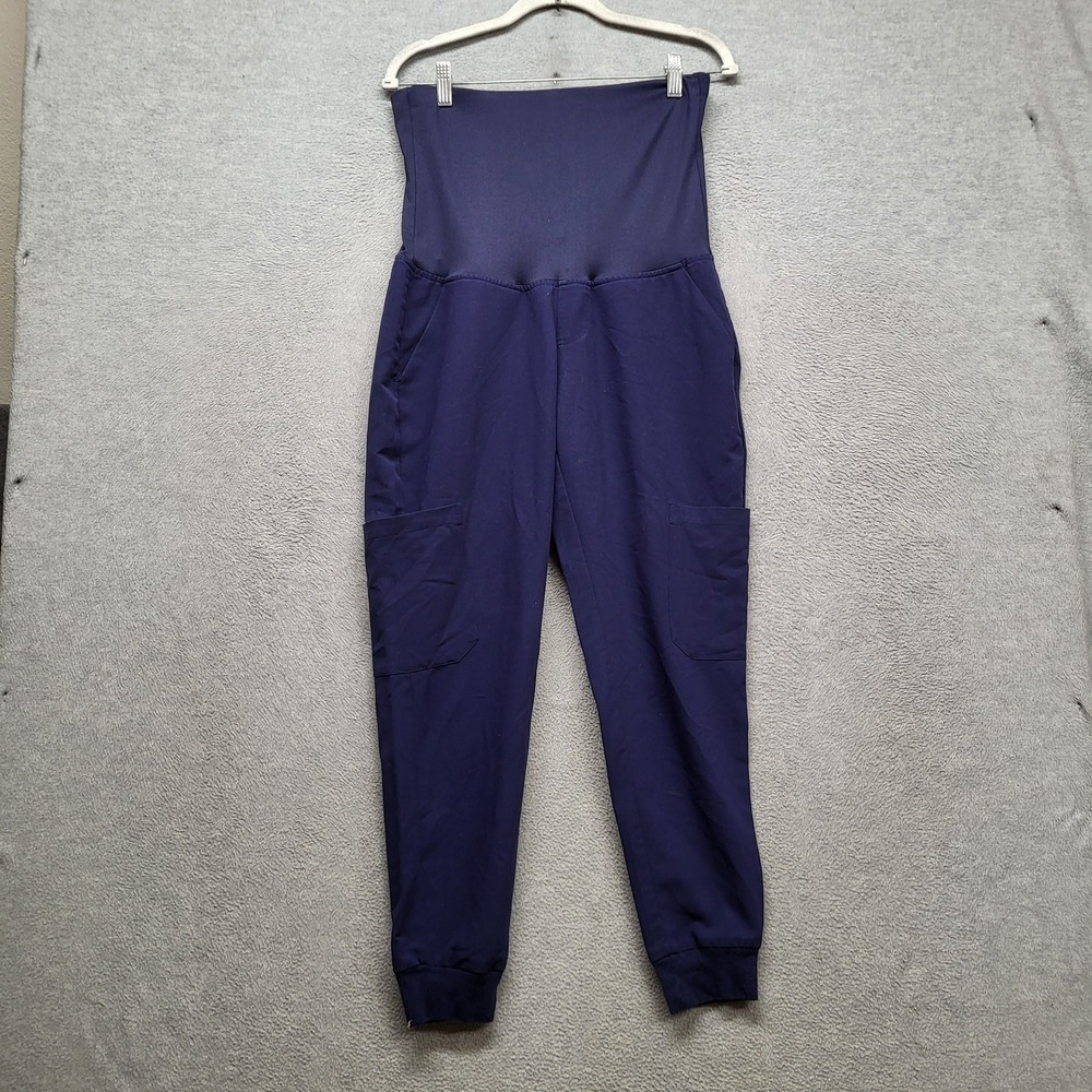 Mandala Women Scrub Pants M Navy Jogger Equa-Tek Activewear 28" Inseam